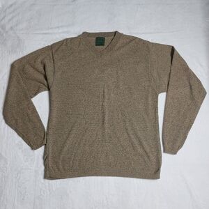 CYPRESS GROVE KNITWEAR MEN'S TAN V-NECK PULLOVER SWEATER SIZE LARGE.